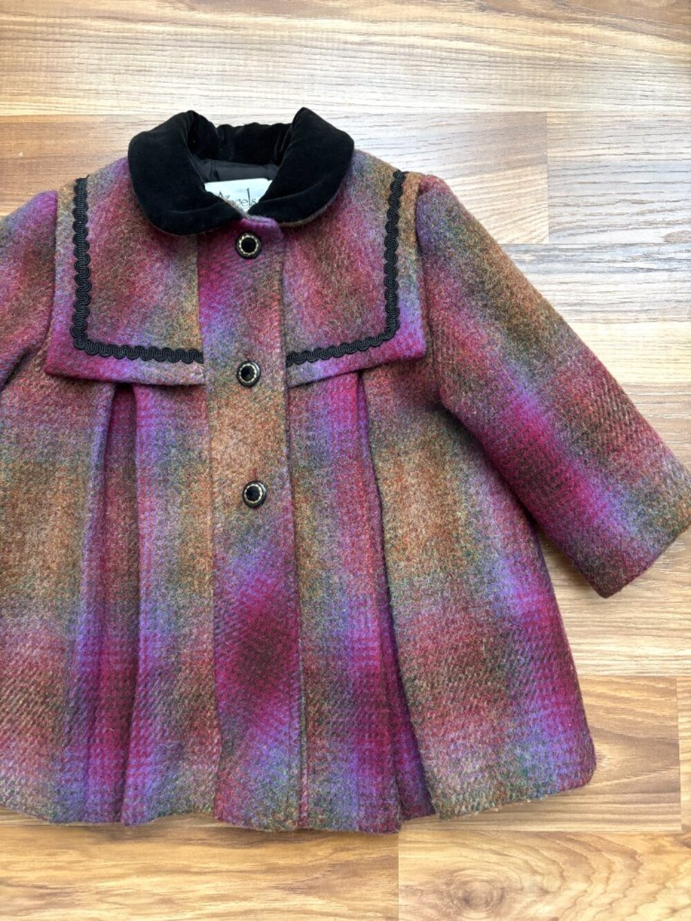 Vintage Girls 2T 100% Wool Plaid Angels Garment Co. Jacket - Picture 4 of 15